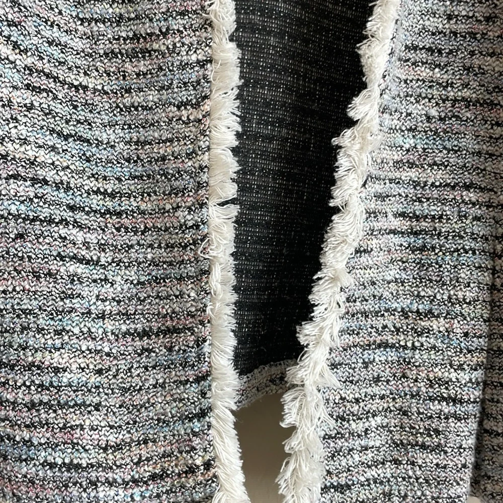 14th & Union Tweed Open Front Tailored Blazer Cardigan Pastel Multicolor Small - Picture 3 of 6